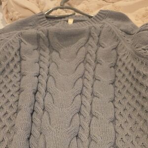 Cozy Cable Knit Mens  Sweater - Light Gray